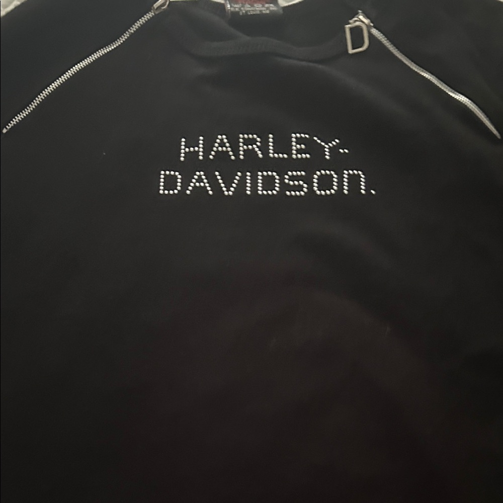 Harley-Davidson Black Zippered Top